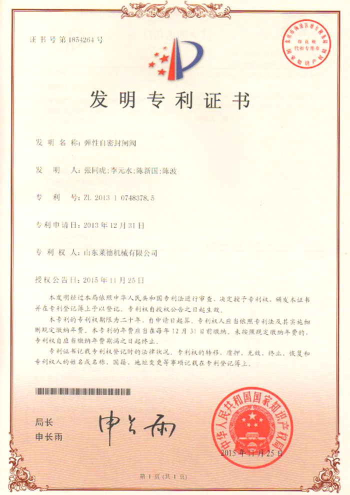 彈性自密封閘(zhá)閥